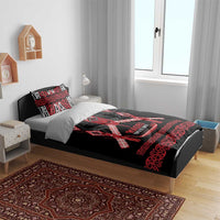 Toitu Te Tiriti Waitangi Bedding Set Black Wharenui House LT9 - Polynesian Pride