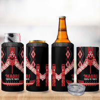 Toitu Te Tiriti Waitangi 4 in 1 Can Cooler Tumbler Black Wharenui House - Polynesian Pride