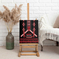 Toitu Te Tiriti Waitangi Canvas Wall Art Black Wharenui House - Polynesian Pride