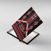 Toitu Te Tiriti Waitangi Canvas Wall Art Black Wharenui House - Polynesian Pride