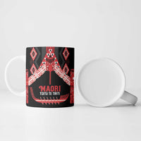 Toitu Te Tiriti Waitangi Ceramic Mug Black Wharenui House LT9 - Polynesian Pride
