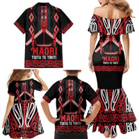 Toitu Te Tiriti Waitangi Family Matching Mermaid Dress and Hawaiian Shirt Black Wharenui House - Polynesian Pride