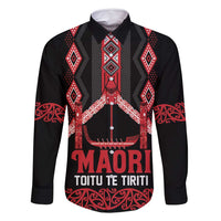 Toitu Te Tiriti Waitangi Family Matching Off Shoulder Short Dress and Hawaiian Shirt Black Wharenui House - Polynesian Pride