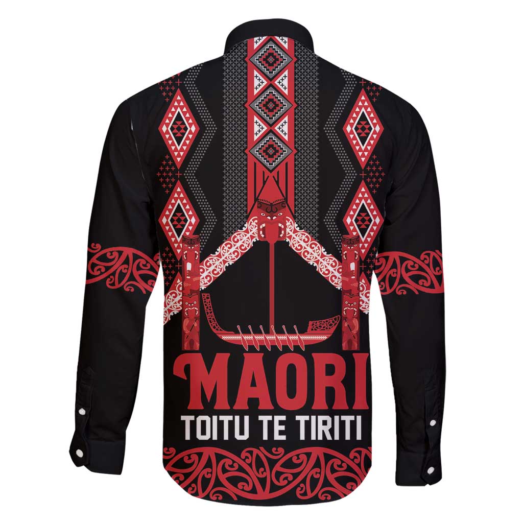 Toitu Te Tiriti Waitangi Family Matching Off Shoulder Short Dress and Hawaiian Shirt Black Wharenui House - Polynesian Pride