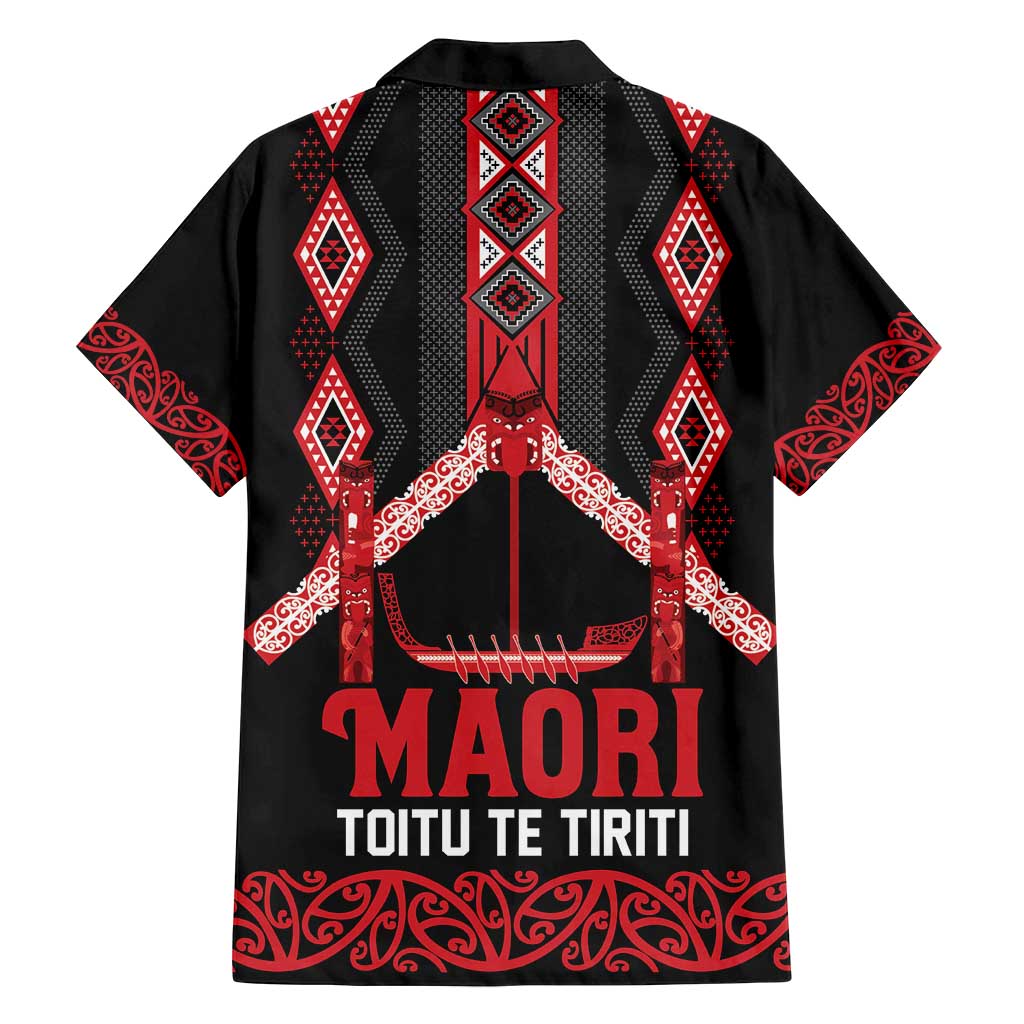 Toitu Te Tiriti Waitangi Family Matching Puletasi and Hawaiian Shirt Black Wharenui House - Polynesian Pride