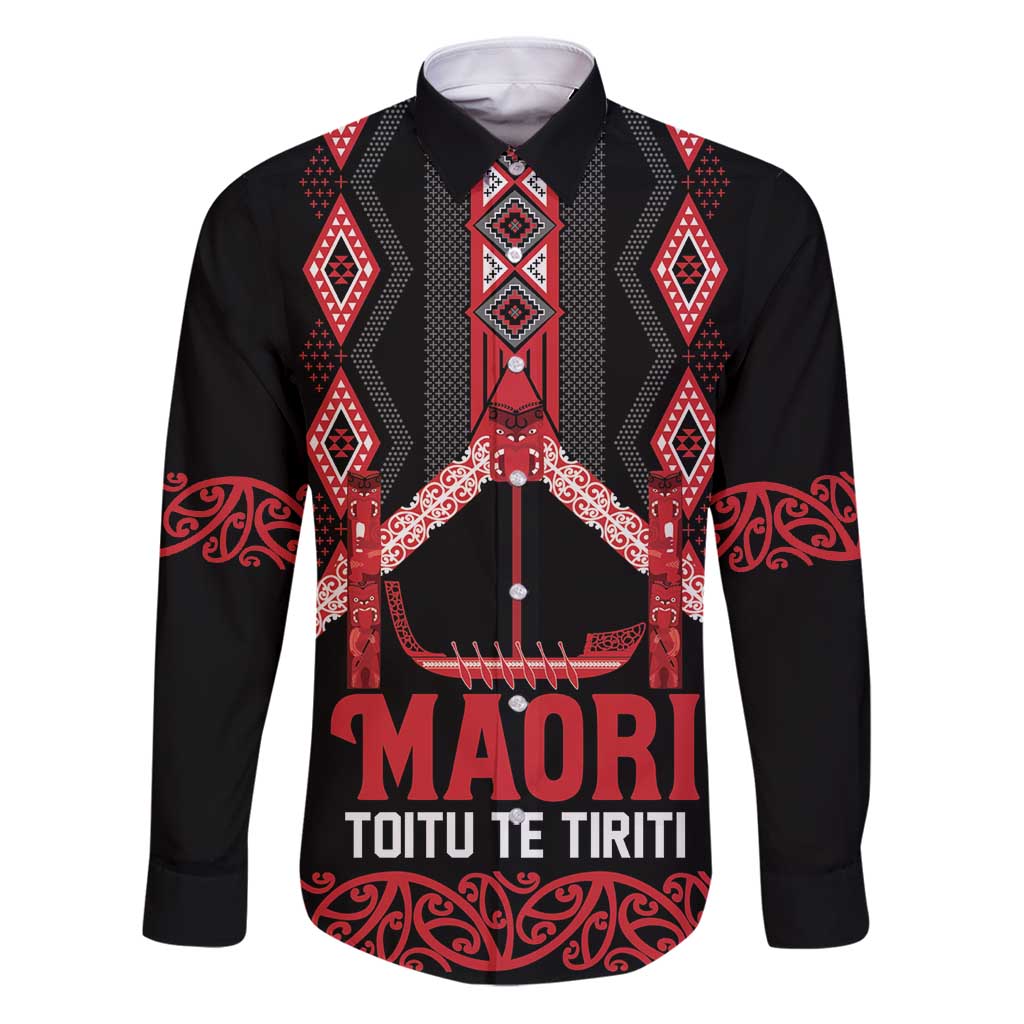 Toitu Te Tiriti Waitangi Family Matching Puletasi and Hawaiian Shirt Black Wharenui House - Polynesian Pride