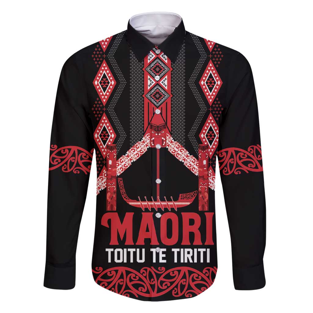 Toitu Te Tiriti Waitangi Family Matching Short Sleeve Bodycon Dress and Hawaiian Shirt Black Wharenui House - Polynesian Pride
