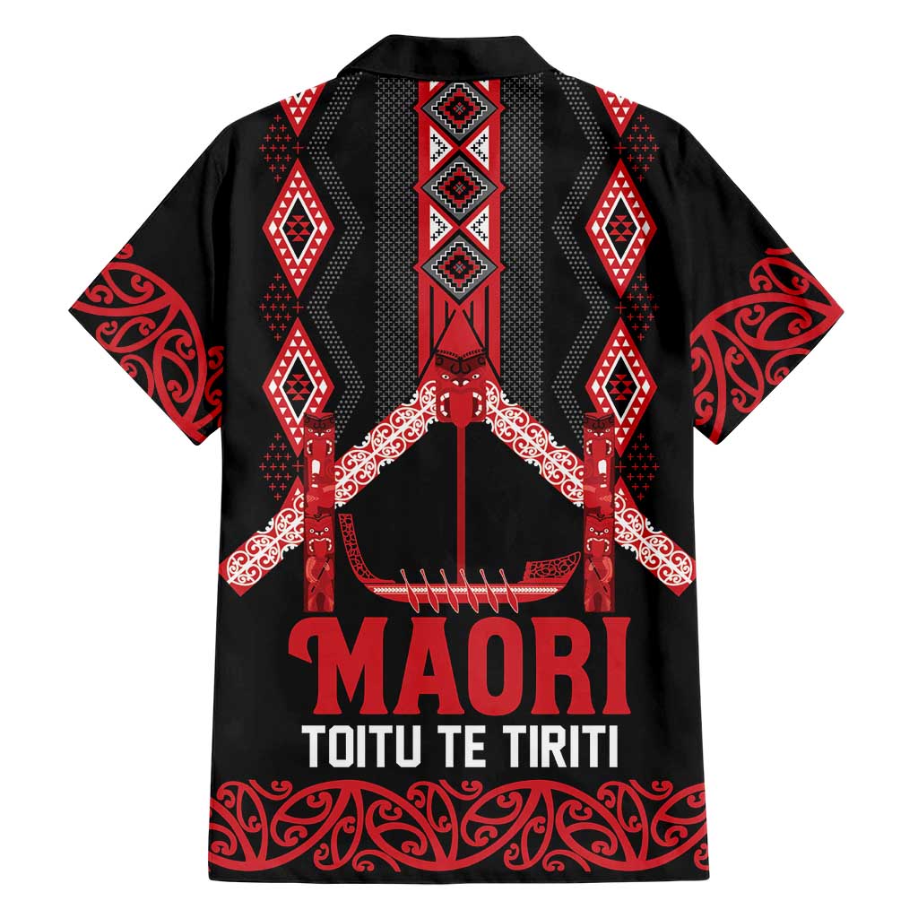 Toitu Te Tiriti Waitangi Hawaiian Shirt Black Wharenui House - Polynesian Pride