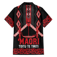 Toitu Te Tiriti Waitangi Hawaiian Shirt Black Wharenui House - Polynesian Pride