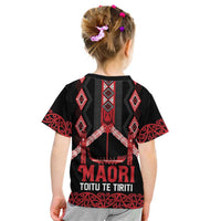Toitu Te Tiriti Waitangi Kid T Shirt Black Wharenui House - Polynesian Pride