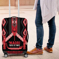 Toitu Te Tiriti Waitangi Luggage Cover Black Wharenui House - Polynesian Pride