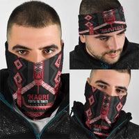 Toitu Te Tiriti Waitangi Neck Gaiter Black Wharenui House - Polynesian Pride
