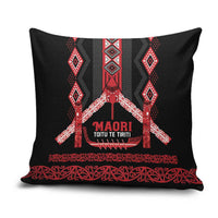 Toitu Te Tiriti Waitangi Pillow Cover Black Wharenui House LT9 Black - Polynesian Pride