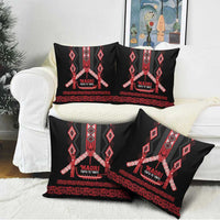 Toitu Te Tiriti Waitangi Pillow Cover Black Wharenui House LT9 - Polynesian Pride