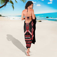 Toitu Te Tiriti Waitangi Sarong Black Wharenui House - Polynesian Pride