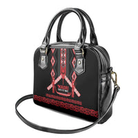 Toitu Te Tiriti Waitangi Shoulder Handbag Black Wharenui House - Polynesian Pride