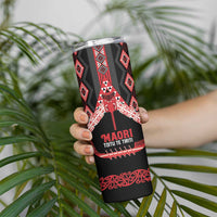 Toitu Te Tiriti Waitangi Skinny Tumbler Black Wharenui House - Polynesian Pride