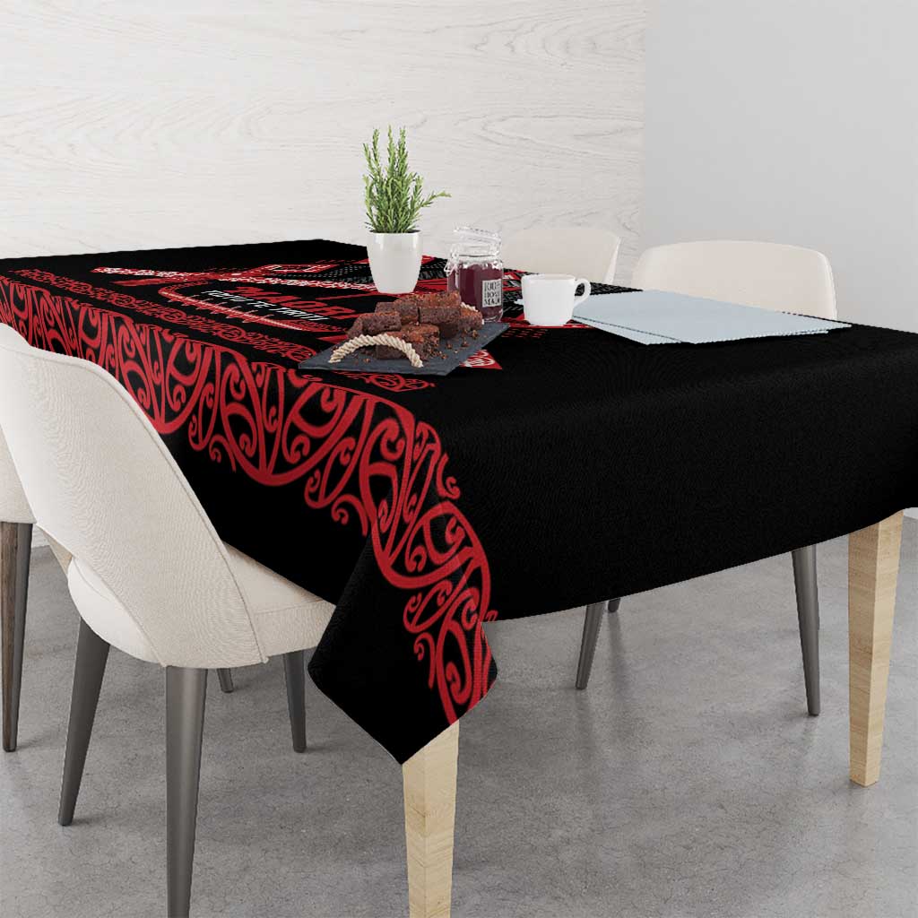 Toitu Te Tiriti Waitangi Tablecloth Black Wharenui House - Polynesian Pride