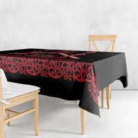 Toitu Te Tiriti Waitangi Tablecloth Black Wharenui House - Polynesian Pride