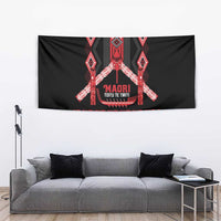 Toitu Te Tiriti Waitangi Tapestry Black Wharenui House - Polynesian Pride