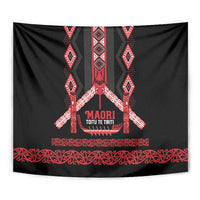 Toitu Te Tiriti Waitangi Tapestry Black Wharenui House - Polynesian Pride