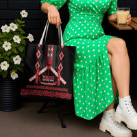 Toitu Te Tiriti Waitangi Tote Bag Black Wharenui House - Polynesian Pride