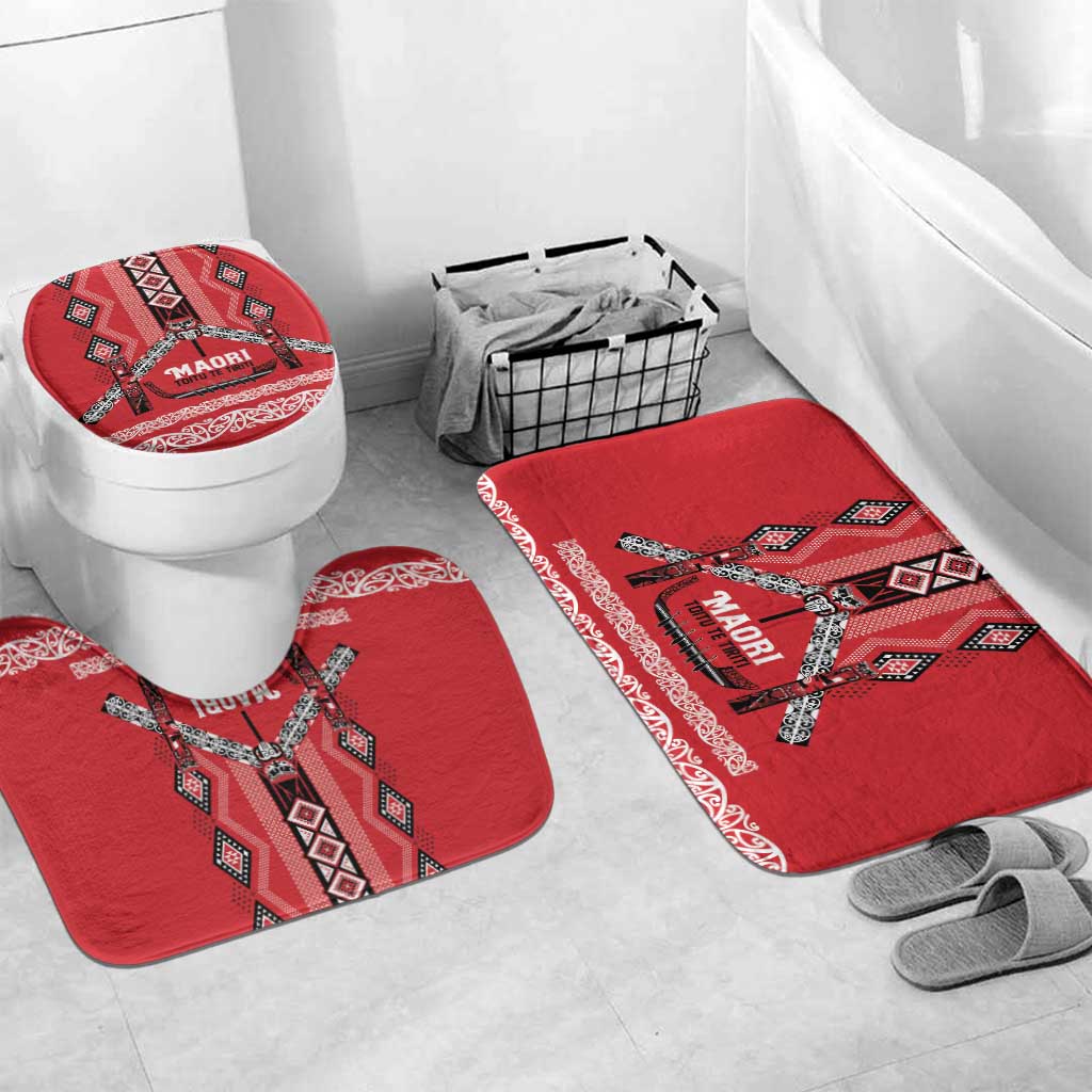 Toitu Te Tiriti Waitangi Bathroom Set Red Wharenui House - Polynesian Pride
