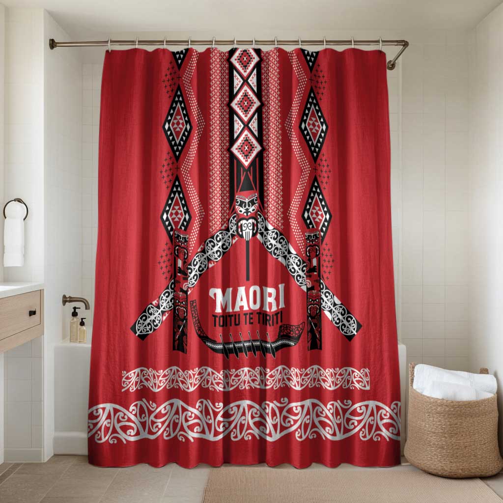 Toitu Te Tiriti Waitangi Bathroom Set Red Wharenui House - Polynesian Pride