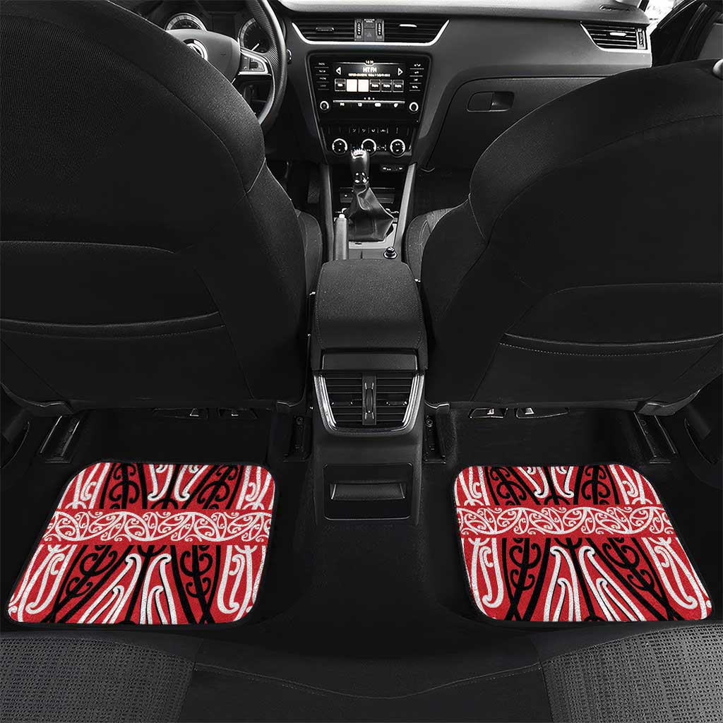 Toitu Te Tiriti Waitangi Car Mats Red Wharenui House - Polynesian Pride