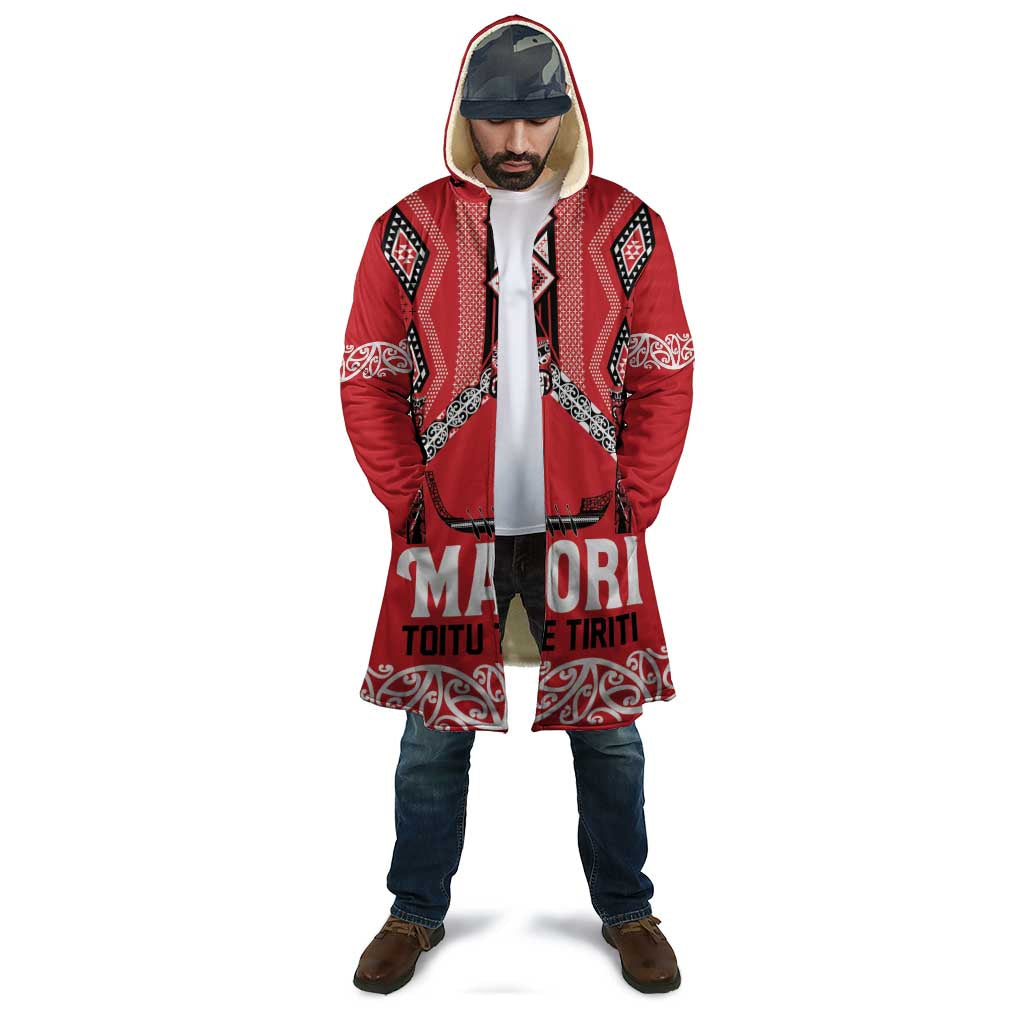 Toitu Te Tiriti Waitangi Cloak Red Wharenui House - Polynesian Pride