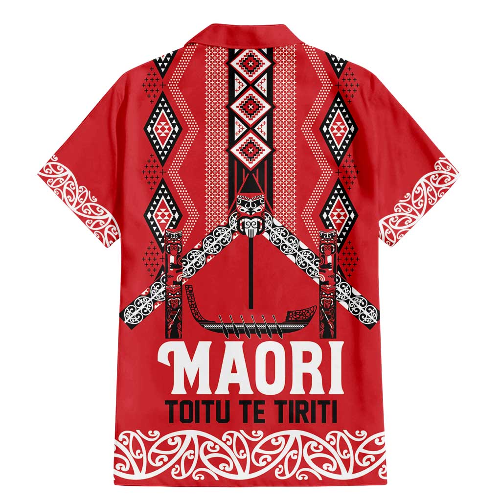 Toitu Te Tiriti Waitangi Family Matching Mermaid Dress and Hawaiian Shirt Red Wharenui House - Polynesian Pride