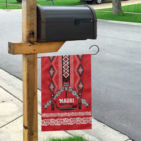 Toitu Te Tiriti Waitangi Garden Flag Red Wharenui House - Polynesian Pride