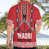 Toitu Te Tiriti Waitangi Hawaiian Shirt Red Wharenui House - Polynesian Pride