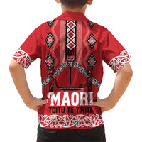 Toitu Te Tiriti Waitangi Kid Hawaiian Shirt Red Wharenui House LT9 - Polynesian Pride