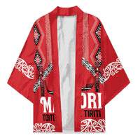 Toitu Te Tiriti Waitangi Kimono Red Wharenui House - Polynesian Pride