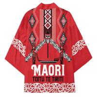 Toitu Te Tiriti Waitangi Kimono Red Wharenui House - Polynesian Pride