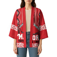 Toitu Te Tiriti Waitangi Kimono Red Wharenui House - Polynesian Pride