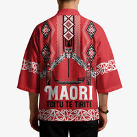 Toitu Te Tiriti Waitangi Kimono Red Wharenui House - Polynesian Pride