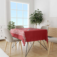 Toitu Te Tiriti Waitangi Tablecloth Red Wharenui House - Polynesian Pride