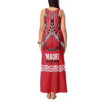 Toitu Te Tiriti Waitangi Tank Maxi Dress Red Wharenui House - Polynesian Pride