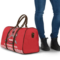 Toitu Te Tiriti Waitangi Travel Bag Red Wharenui House - Polynesian Pride