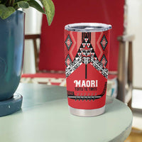Toitu Te Tiriti Waitangi Tumbler Cup Red Wharenui House - Polynesian Pride