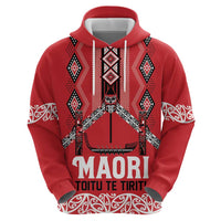 Toitu Te Tiriti Waitangi Zip Hoodie Red Wharenui House - Polynesian Pride