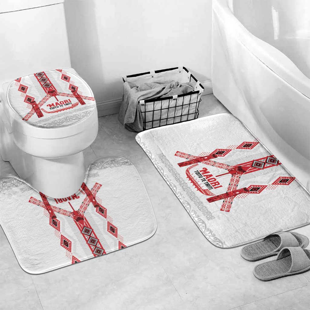 Toitu Te Tiriti Waitangi Bathroom Set White Wharenui House - Polynesian Pride
