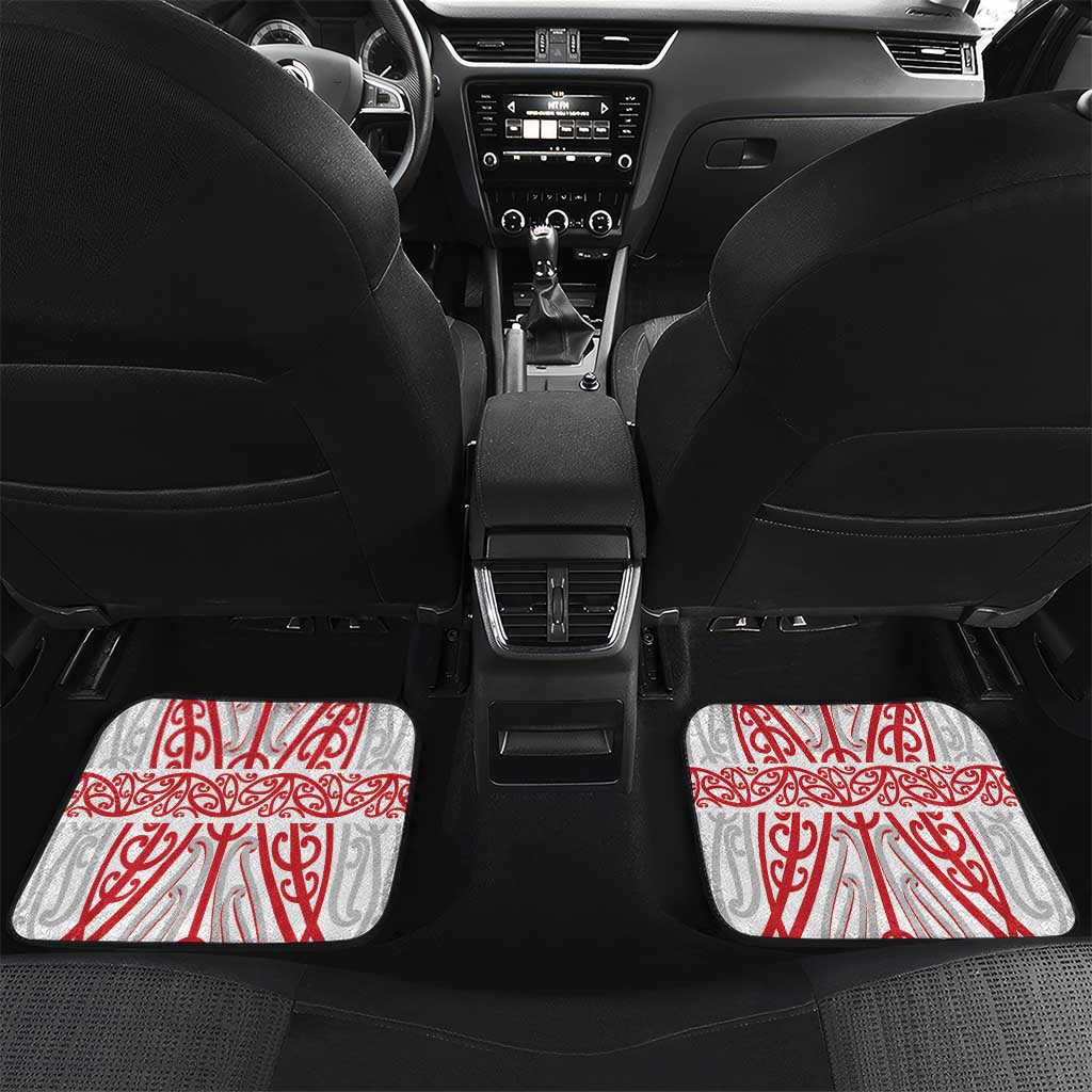 Toitu Te Tiriti Waitangi Car Mats White Wharenui House - Polynesian Pride