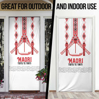 Toitu Te Tiriti Waitangi Door Cover White Wharenui House - Polynesian Pride