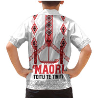 Toitu Te Tiriti Waitangi Family Matching Mermaid Dress and Hawaiian Shirt White Wharenui House - Polynesian Pride
