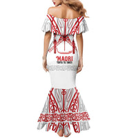 Toitu Te Tiriti Waitangi Family Matching Mermaid Dress and Hawaiian Shirt White Wharenui House - Polynesian Pride