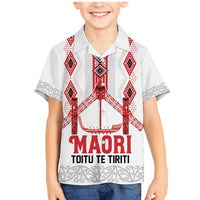 Toitu Te Tiriti Waitangi Family Matching Mermaid Dress and Hawaiian Shirt White Wharenui House - Polynesian Pride