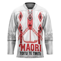 Toitu Te Tiriti Waitangi Hockey Jersey White Wharenui House - Polynesian Pride